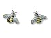 Bee Post Silver & Enamel Earrings title=