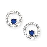 10k White Gold, Diamond & Sapphire Earrings (0.51ctw)