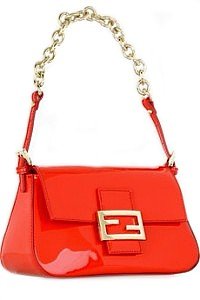 Fendi Handbags, Mini Mama – coral red leather For Sale