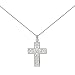 Sterling Silver Sm Filigree Cross Pendant on .015 16in Box Chain+ 2in Extender