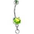 Peridot Green Cubic Zirconia Add on Charm Belly Ring
