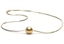 AAA Quality, 10.0-11.0 mm, Solitaire Collection Golden South Sea Pearl Necklace, 18-inch, 14k White Gold Chain