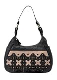 Black Genuine Leather and Suede Purse