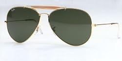 RAY BAN 3029 OUTDOORSMAN II L2112 GOLD AVIATOR SUNGLASSES
