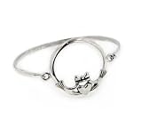Large Sterling Silver Celtic CLADDAGH Bangle Bracelet