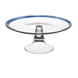 EAN 8025358638622 product image for Ego Antibes footed glass plate with colored rim, 11.0