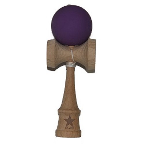 Purple Rubberized Super Kendama, Super Sticky, Free String