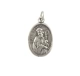 Christian Pendant - Antiqued Reversible St. Patrick and St. Bridget Necklace Pendant Medal