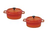 Staub �Z���~�b�N�R�R�b�g�I�[�o��11cm 2pcs�Z�b�g �I�����W 40509-780