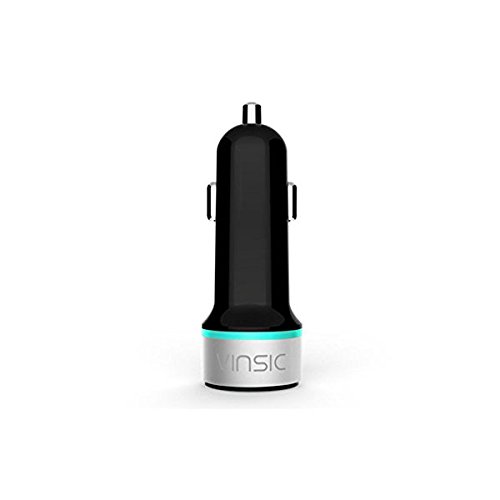 Vinsic 24W Dual USB Port 5V 4.8A USB Car Charger for iPhone 6 Plus/6/5S/5/4S, iPad, Samung Galaxy, Smart Phone, Tablets (Black)