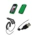 Samsung Solstice A887 - Premium Neon Green Soft Silicone Gel Skin Cover Case + Rapid Car Charger + USB Data Sync Charge Cable for Samsung Solstice A887