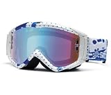 Smith Fuel Graphic Motorcycle Goggles Blue Dangerous Frame w/Sensor Mirror Lens
