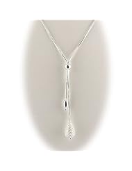 Sterling Silver Diamond Cut Snake Chain Y Necklace Adjustable 16 - 18 Inch