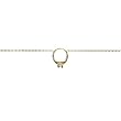 18kt Gold Over Sterling Silver Engagement Ring Anklet W/ Clear CZ 9in