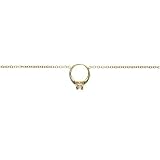 18kt Gold Over Sterling Silver Engagement Ring Anklet W/ Clear CZ 9in