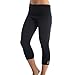 Zaggora New Hotpants Slimming Neoprene Weight Loss Fold Over Capri, Women's, Black