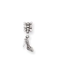 High Heel Shoe Charm in Silver for 3mm Charm Bracelets