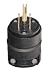 Tools & Hardware : Leviton 000-515PR-000 15 Amp Black Rubber Plug Grounded 125 Volt