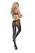 Elegant Moments Women's Bow Tie Lace Bodystocking with Satin Lace Up Front and Open Crotch-Plus Size