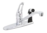 Premier 120005LF Bayview Lead-Free Single-Handle Loop Handle Kitchen Faucet with Spray on Deck, Chrome