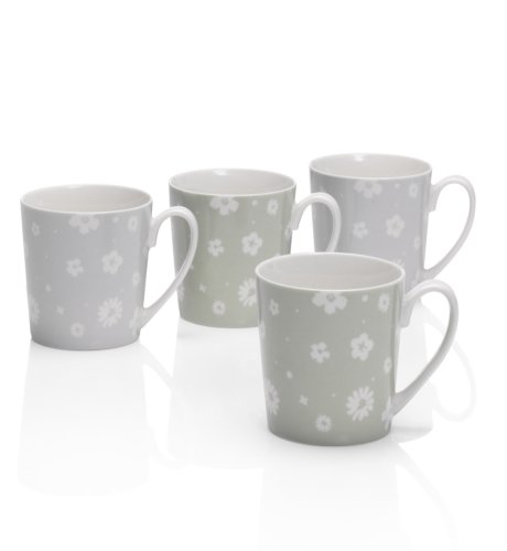 4 Scattered Floral Mugs
