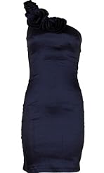 One Shoulder Asymmetric Polyester  Dress