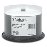 50 Verbatim 8X DVD-R 4.7GB White Inkjet Hub Printable (94854)