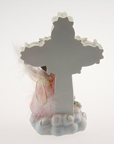 Christening - Baby Girl Angel Cross with Flower Halo and Cross