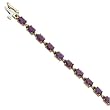 14kt Yellow Gold Oval Shape Amethyst Fashion Bracelet