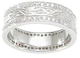 Scrolled CZ Wedding Band Ring Size 8, 9, 10, 11, 12