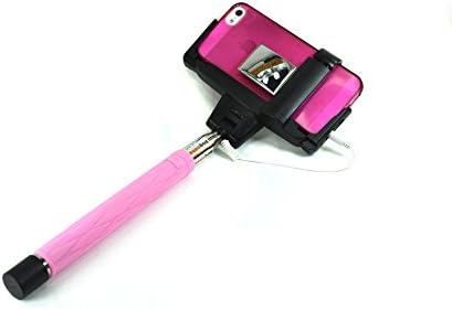 Selfie Stick by Selfie Sleuth. High Definition Mirrored Selfie Kit works seamlessly with wired technology to create perfect HD photos. Works with iPhone 6 + 6 Plus, iPhone 5 5s 5c, Samsung Galaxy, LG, Sony, Android, most Phablets. (Pink)