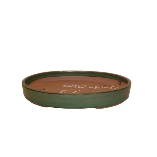 25cm Green Shallow Oval Bonsai Pot
