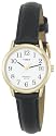Timex T2H341 Women's Easy Reader Black Leather Watch