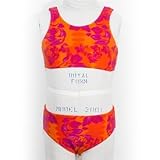 Girls Hot Pink Printed Two Piece Bikini Swim Suit by Rugged Bear