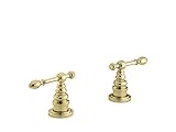 KOHLER K-T6915-4-PB IV Georges Brass Deck-Mount High-Flow Bath Valve Trim with Lever Handles, Valve 