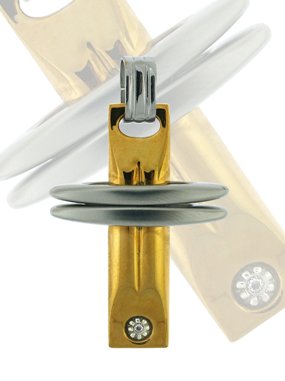 Two-Tone Stainless Steel and Gold Cross With Cubic Zirconia