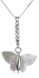 Image of Silver P3098/CH96-41 Butterfly MOP Pendant on Chain