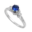Sterling Silver Ring - Clear CZ and Blue Sapphire - Round - Prong Set - 7 mm x 2 mm, Sizes 4-9 Sterling Silver Ring - Clear CZ and Blue Sapphire - Round - Prong Set - 7 mm x 2 mm, Sizes 4-9