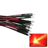 Qty 10- LED Lights- 3mm pre wired 12 volt leds- 12V Red