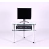 Plasma /LCD TV Stand by RTA - Silver & Glass (TV-001)
