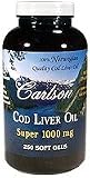 Carlson Super 1000mg Cod Liver Oil, 250 Softgels