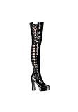 Side-Lace 5.5 Inch Block Heel Thigh-High Platform Boot