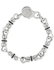 Stainless Steel & Rubber Link Bracelet or Necklace Pendant 30 Inch