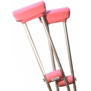 Crutcheze Bubblegum Pink Underarm Crutch Pad and Hand Grip Covers with Comfortable Padding, Washable, Breathable, Moisture Wicking, Antibacterial, Designer Fashion Orthopedic Products Accessories