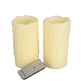31rRCrRvmvL. SL160  Gerson Everlasting Glow 3.25 by 6.5 Inch Ivory Colored Flameless LED Candle with Wax Drip Style 2 Piece Set