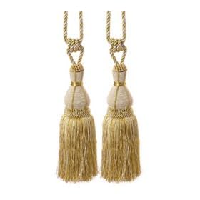 Pair of Ivory and Gold Alexandra Tassels