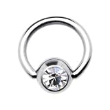 18 Gauge 1/4 Inches Austrian Crystal BCR Captive Ring