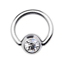 18 Gauge 1/4" Austrian Crystal BCR Captive Ring