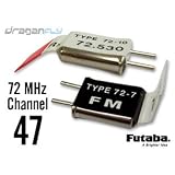 Futaba Channel 47 Crystal Set 72MHz FM Radio Receiver + Transmitter Crystals by Futaba