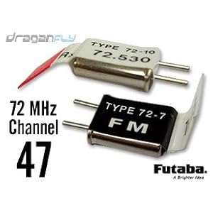 Futaba Channel 47 Crystal Set 72MHz FM Radio Receiver + Transmitter Crystals from Toy RC Airplanes